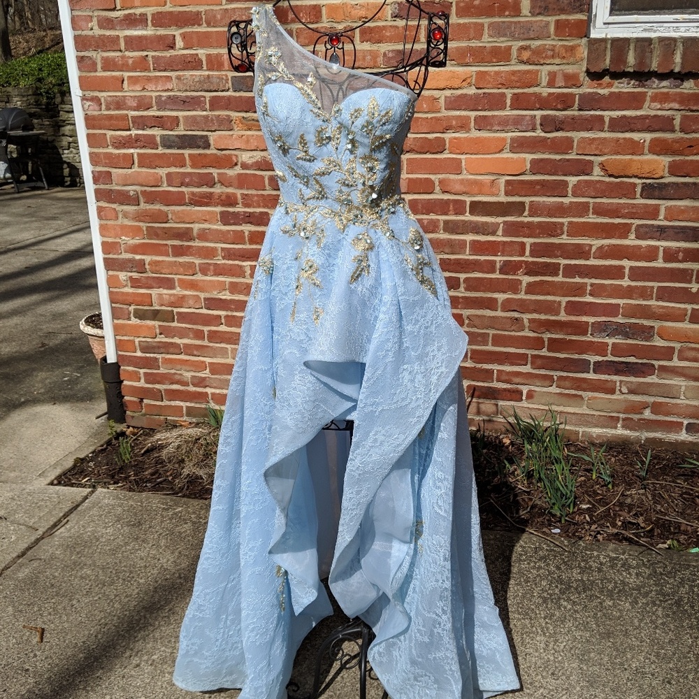 Women's Sherri Hill Prom Gown Lace Blue